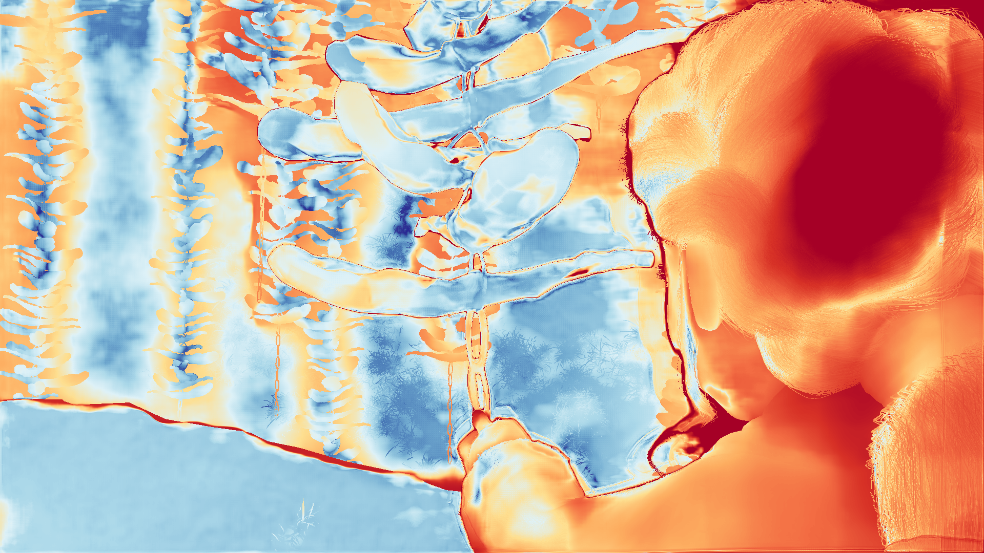 grayscale visualization of optical flow error