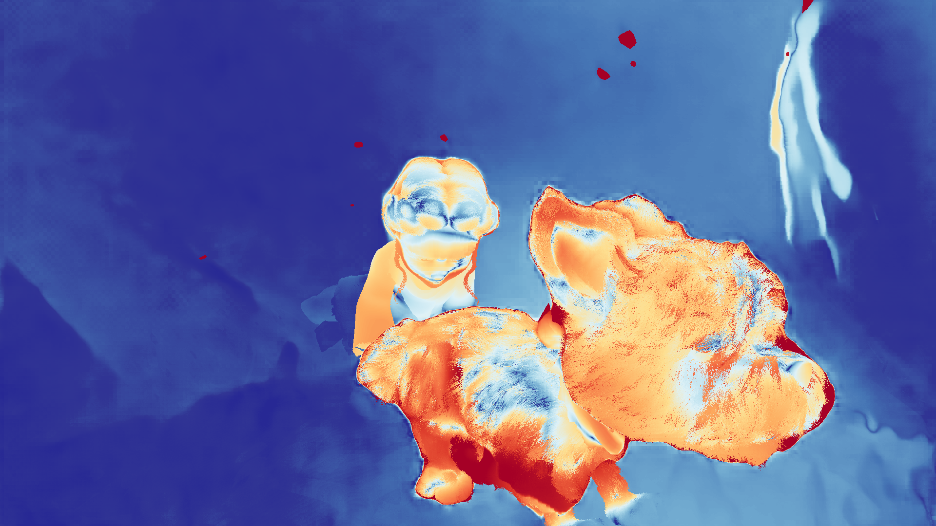 grayscale visualization of optical flow error
