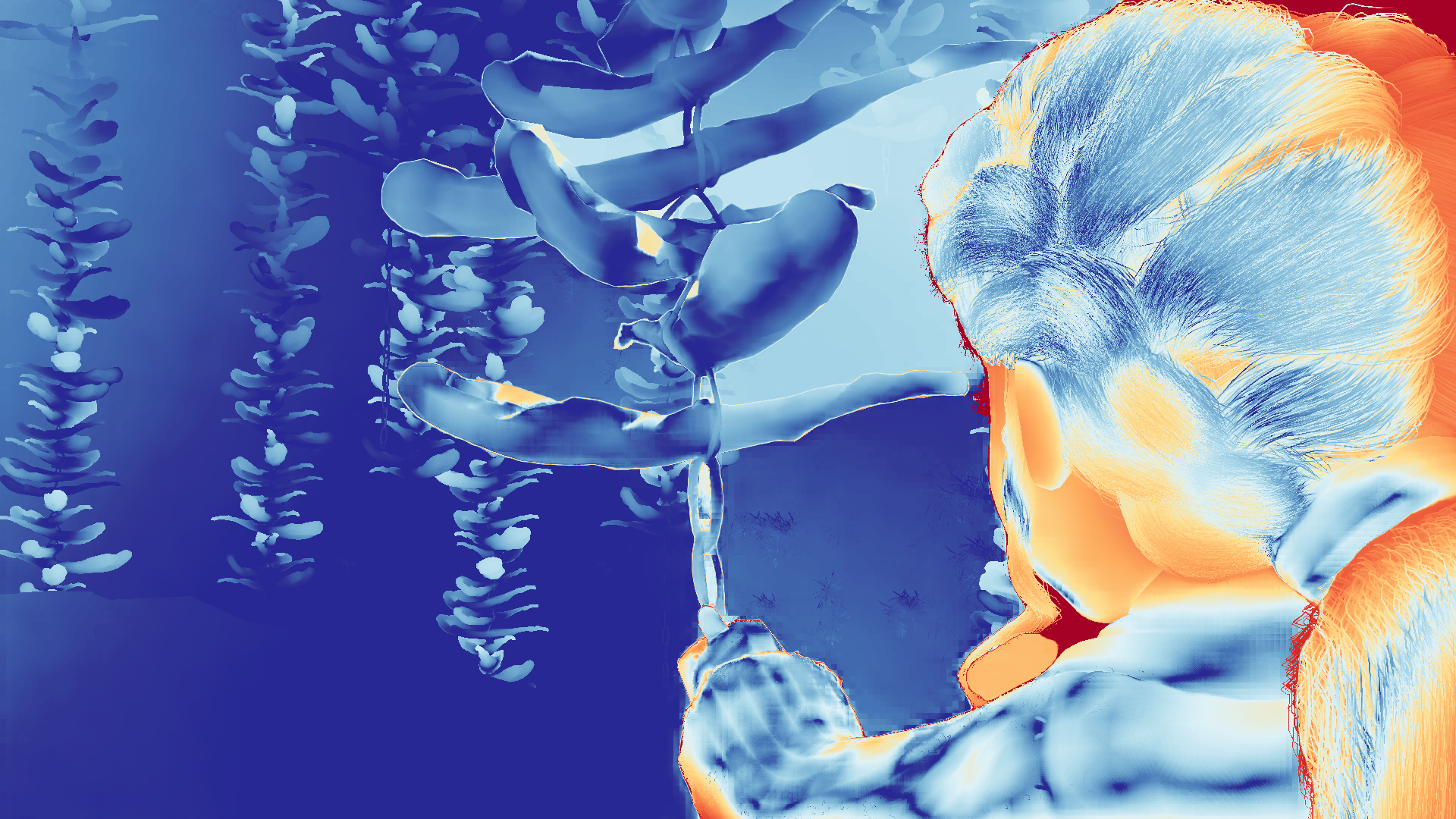 grayscale visualization of optical flow error