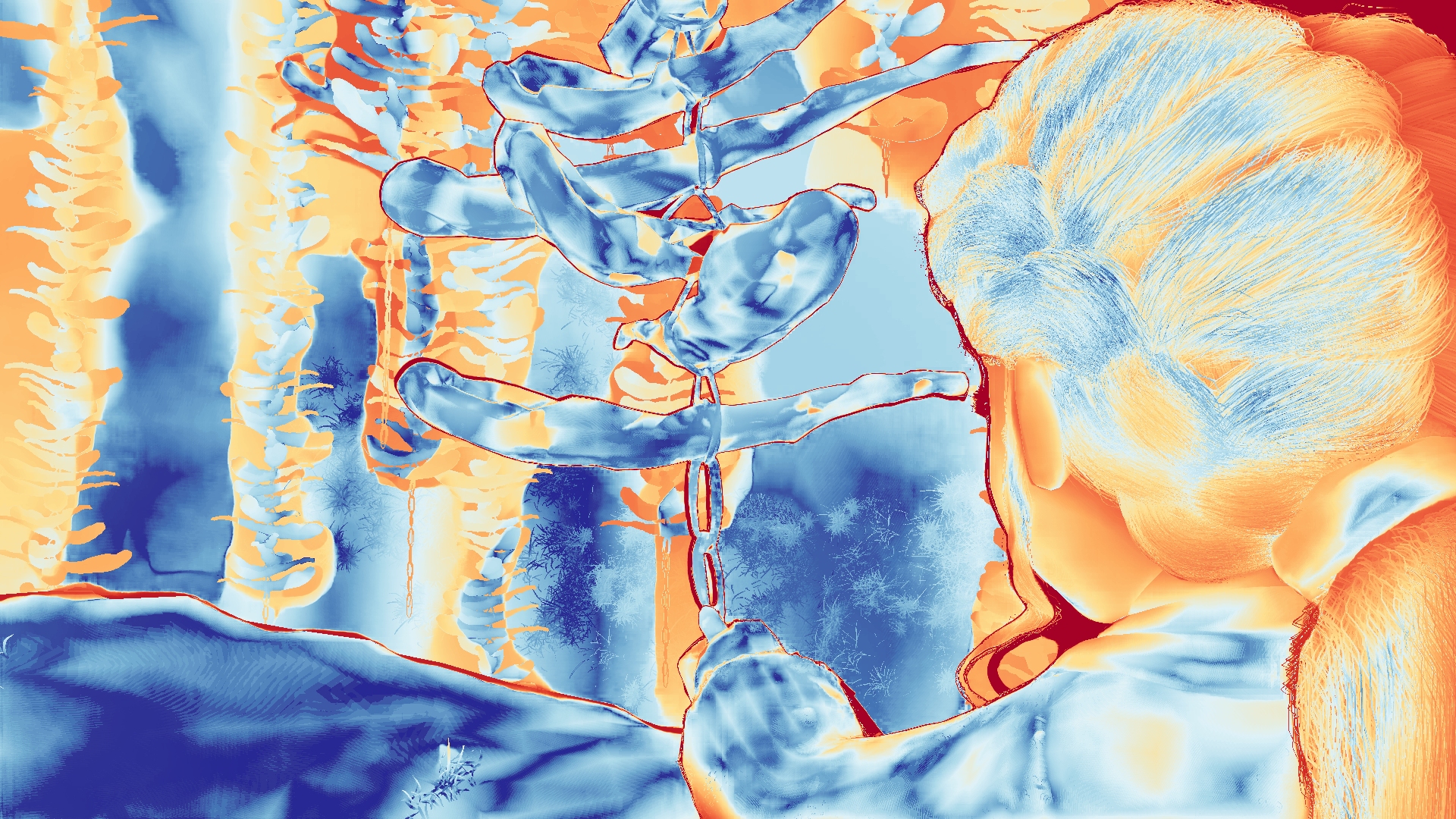 grayscale visualization of optical flow error