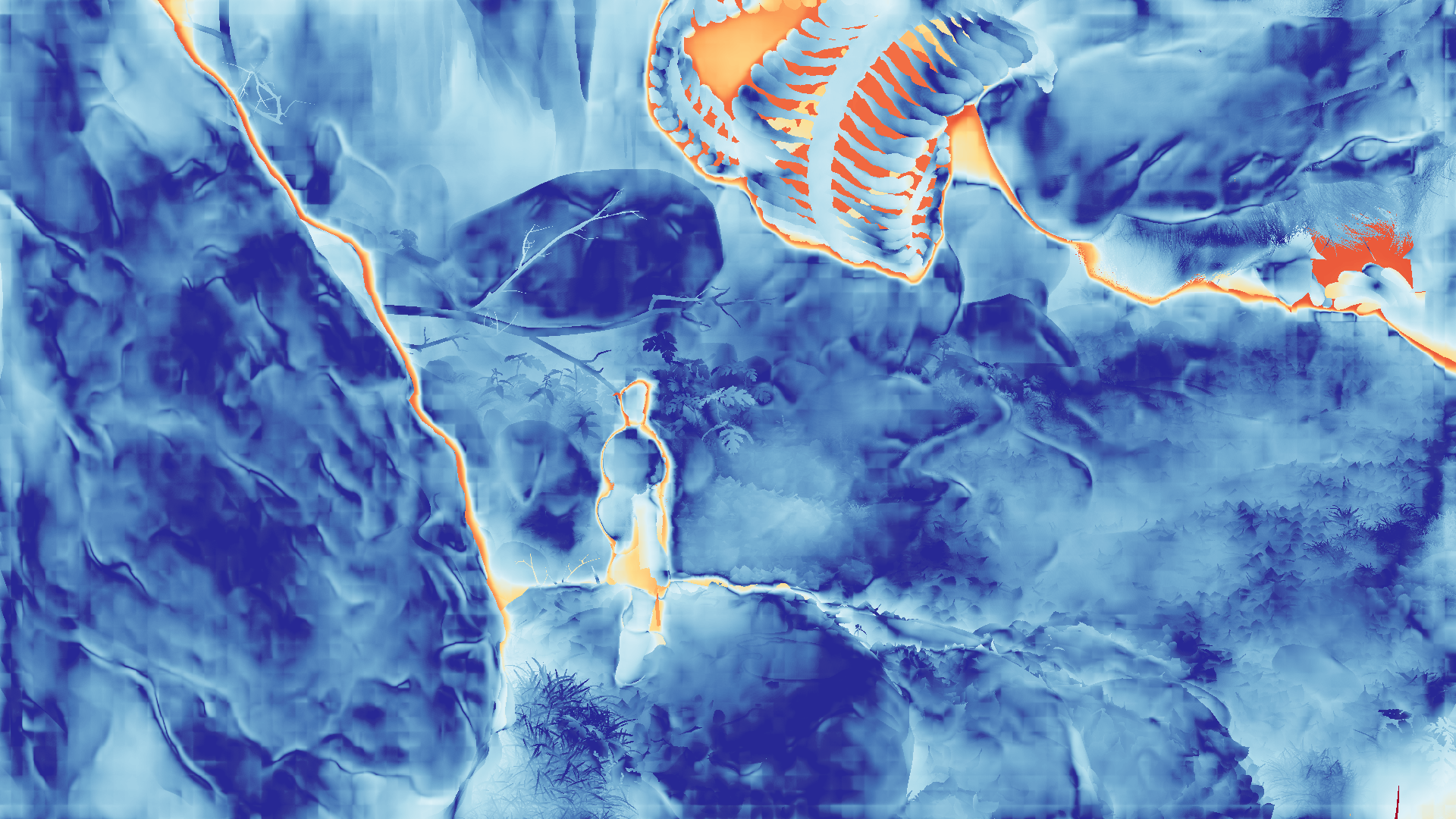 grayscale visualization of optical flow error
