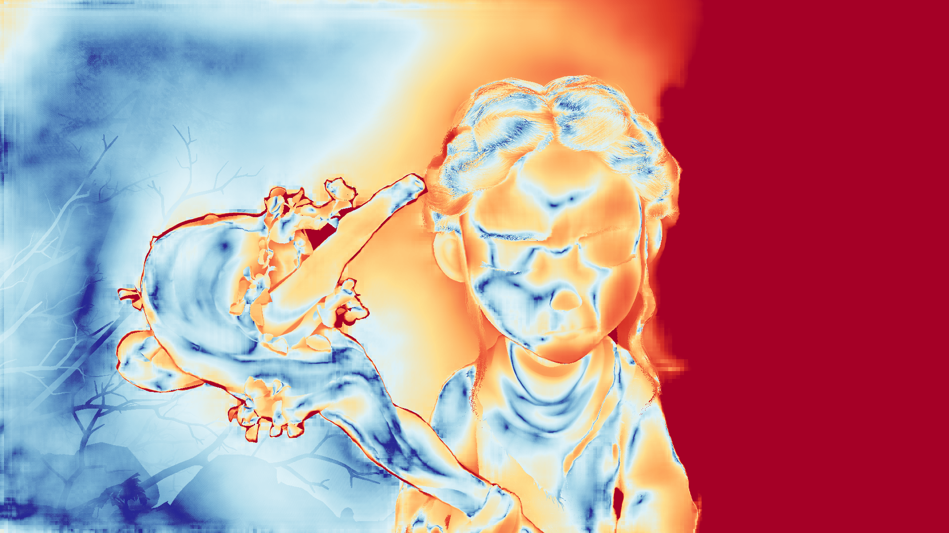 grayscale visualization of optical flow error
