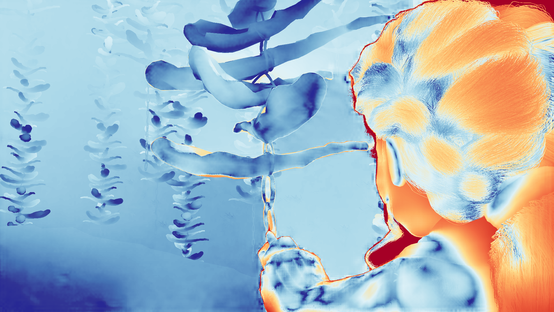 grayscale visualization of optical flow error