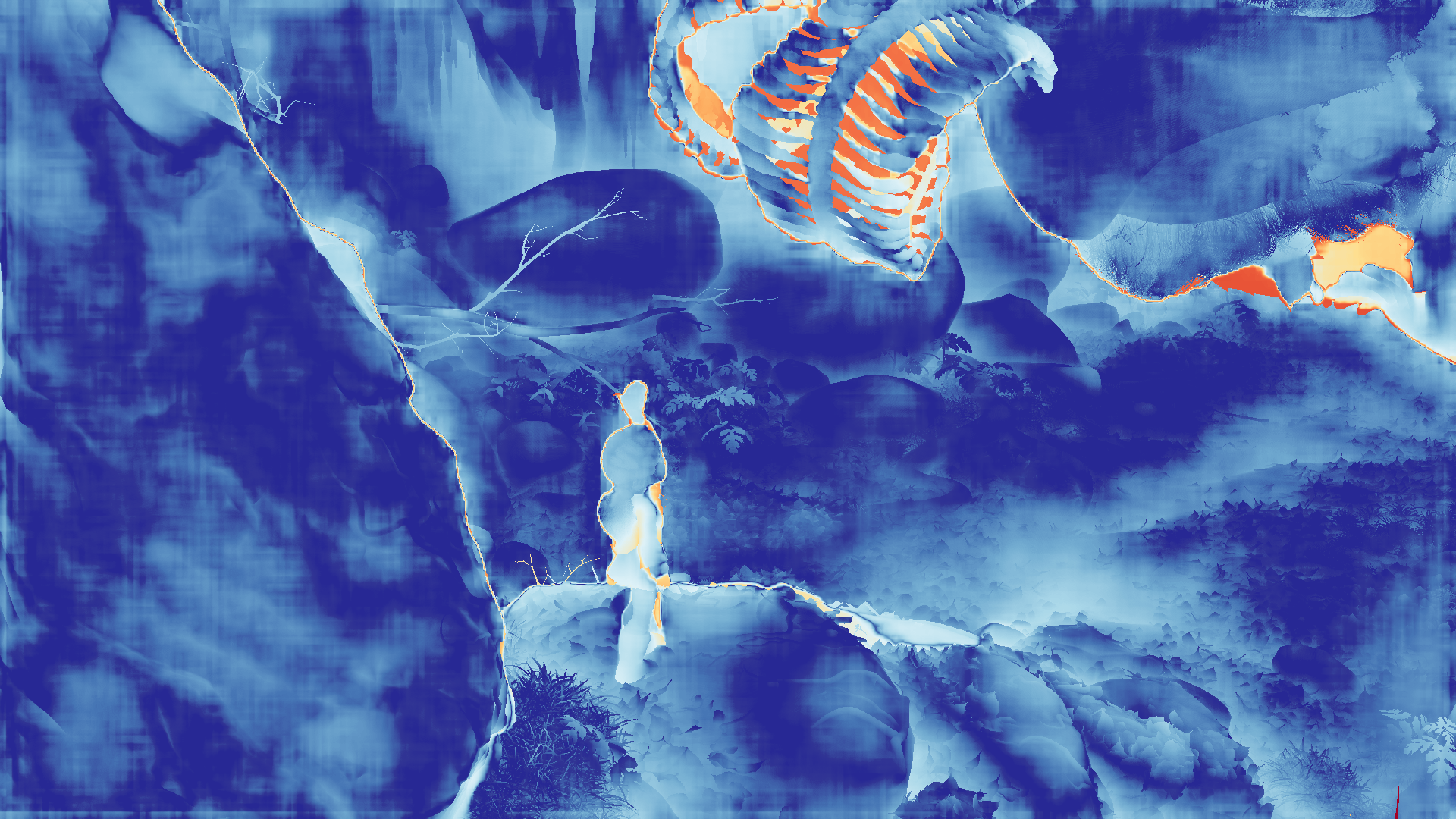 grayscale visualization of optical flow error