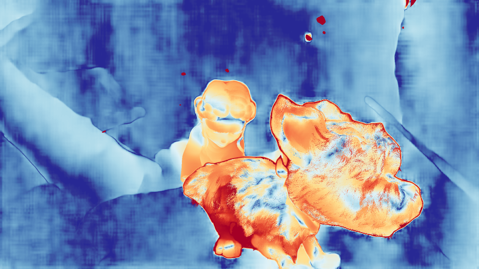 grayscale visualization of optical flow error