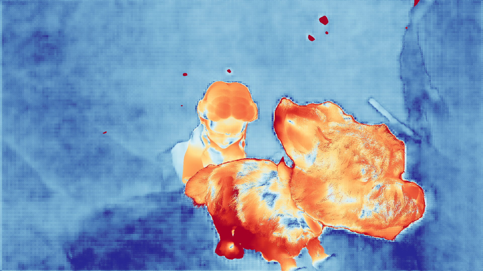 grayscale visualization of optical flow error