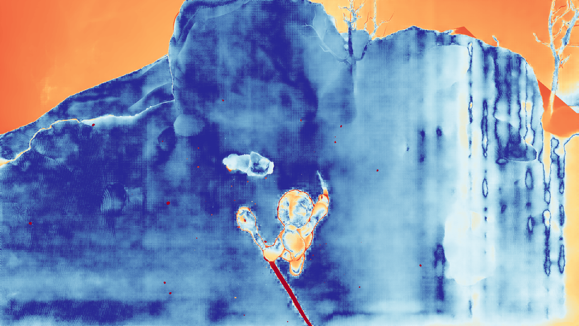 grayscale visualization of optical flow error