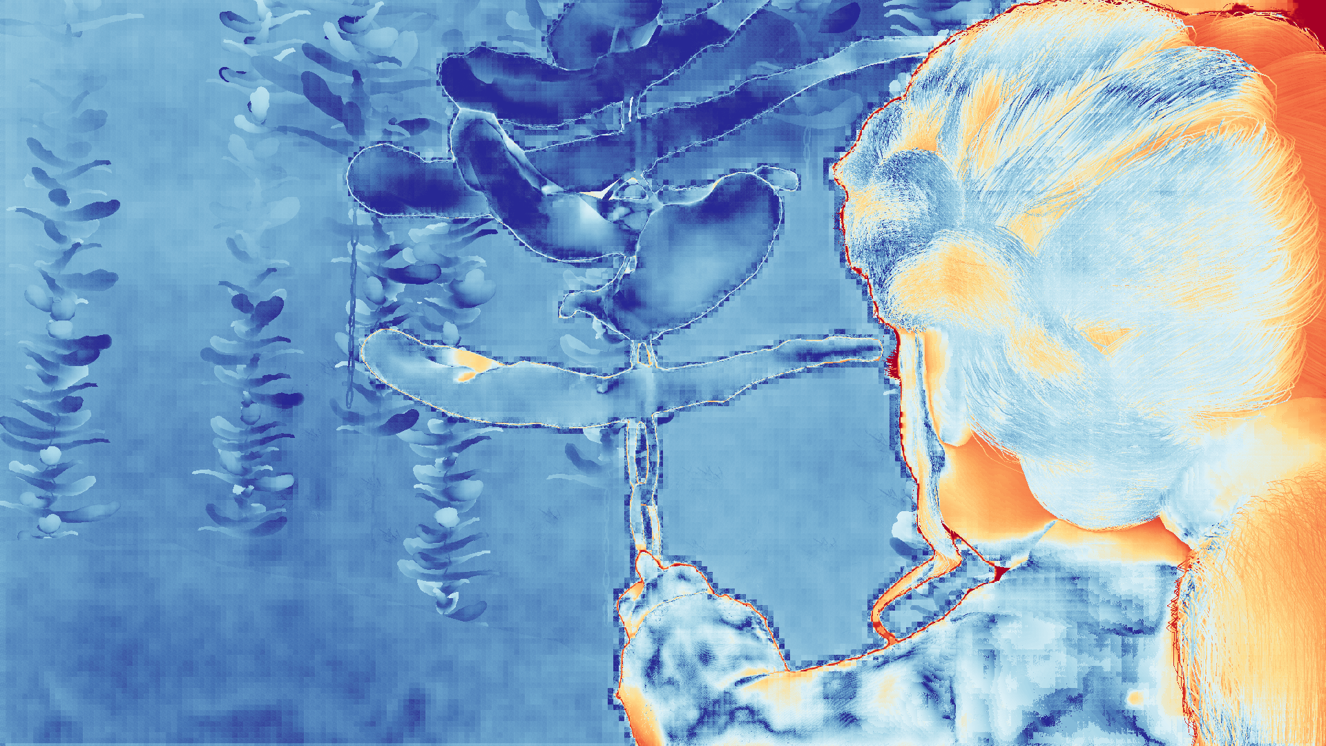 grayscale visualization of optical flow error