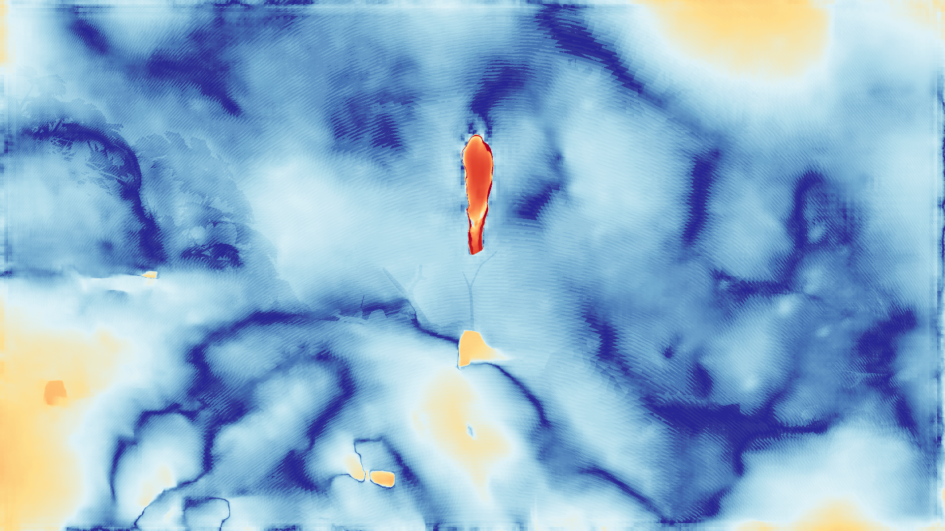 grayscale visualization of optical flow error