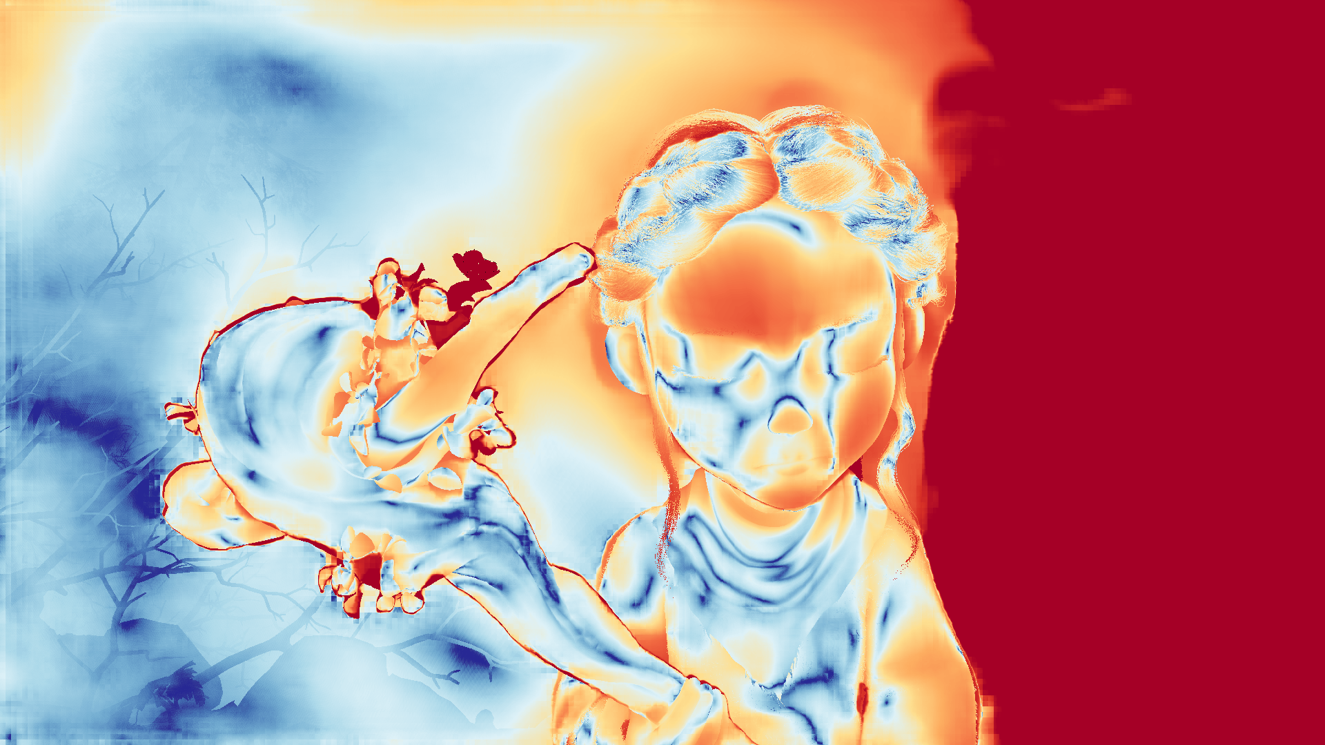grayscale visualization of optical flow error