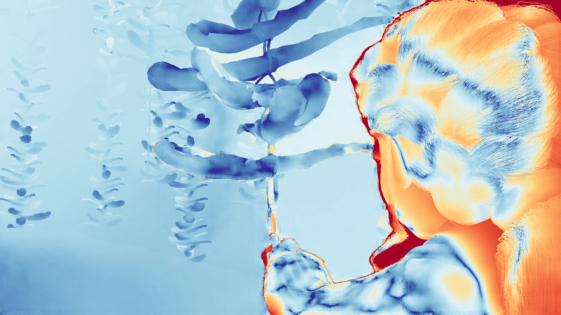 grayscale visualization of optical flow error