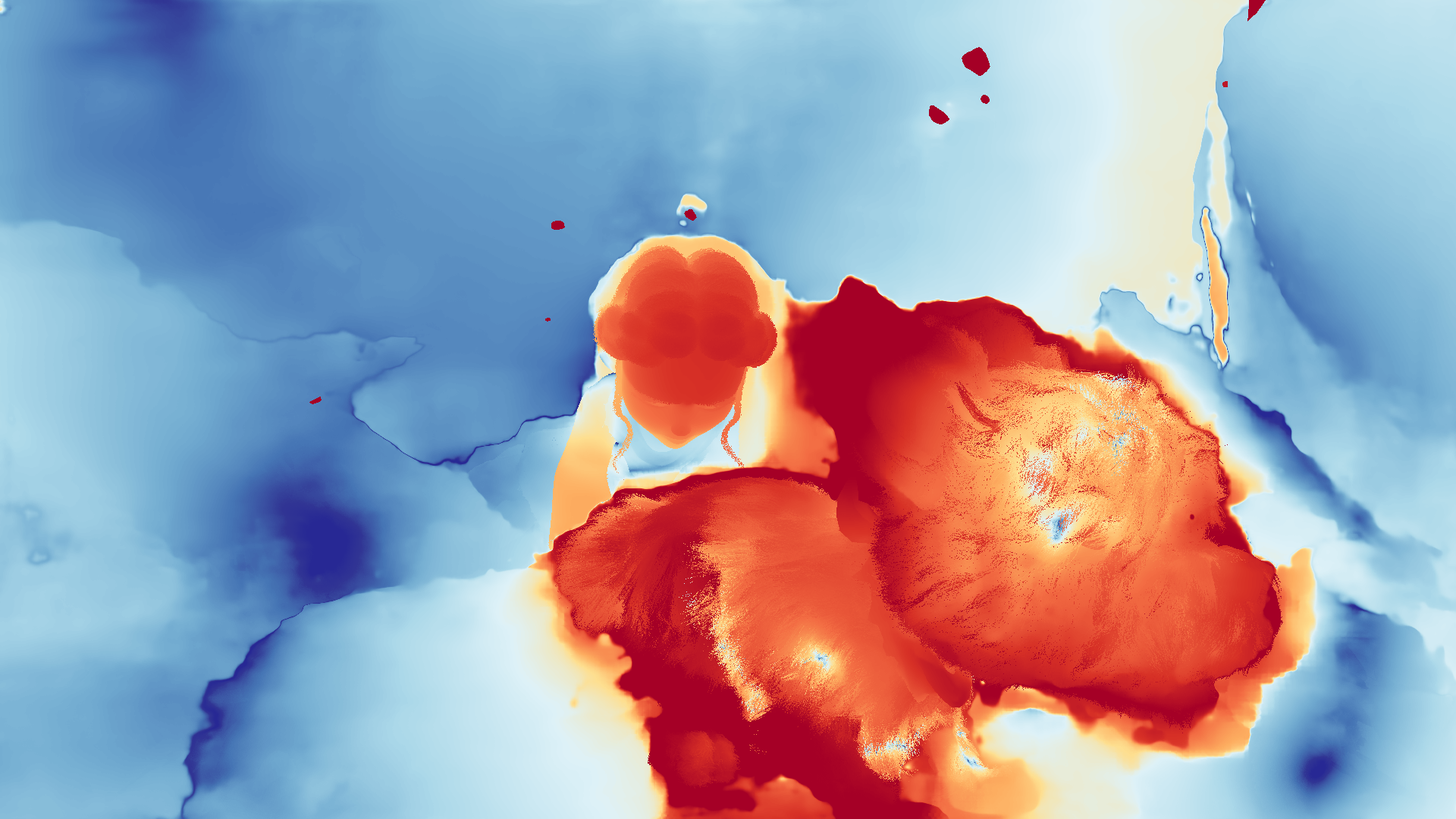 grayscale visualization of optical flow error