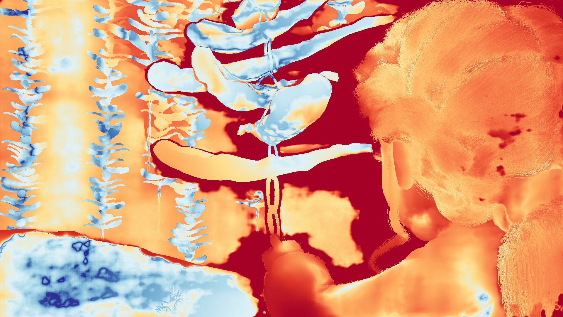 grayscale visualization of optical flow error