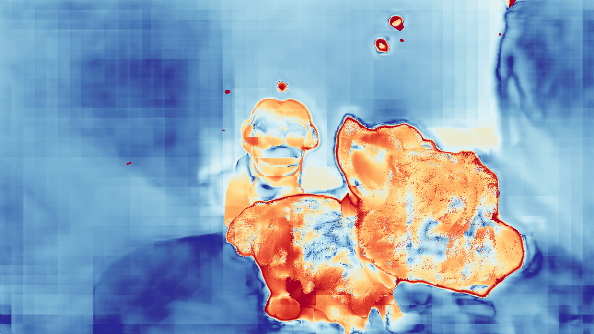 grayscale visualization of optical flow error