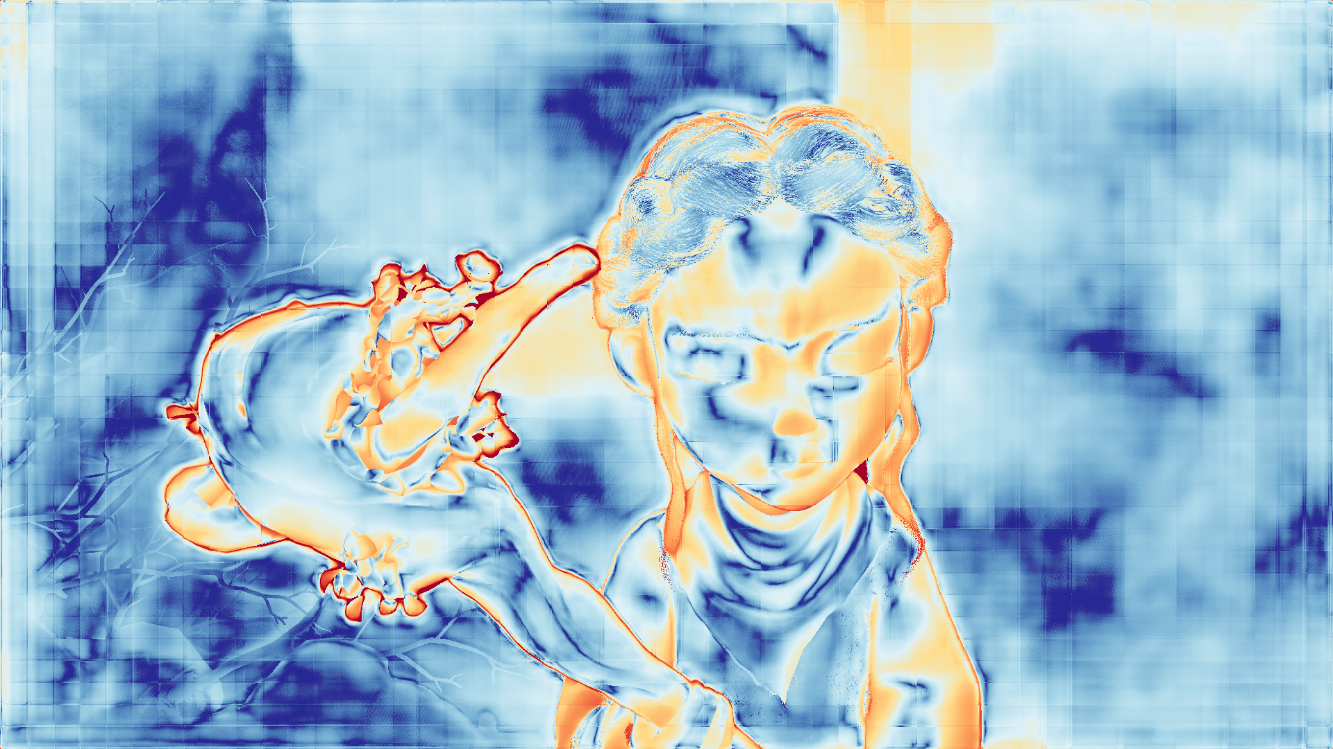 grayscale visualization of optical flow error