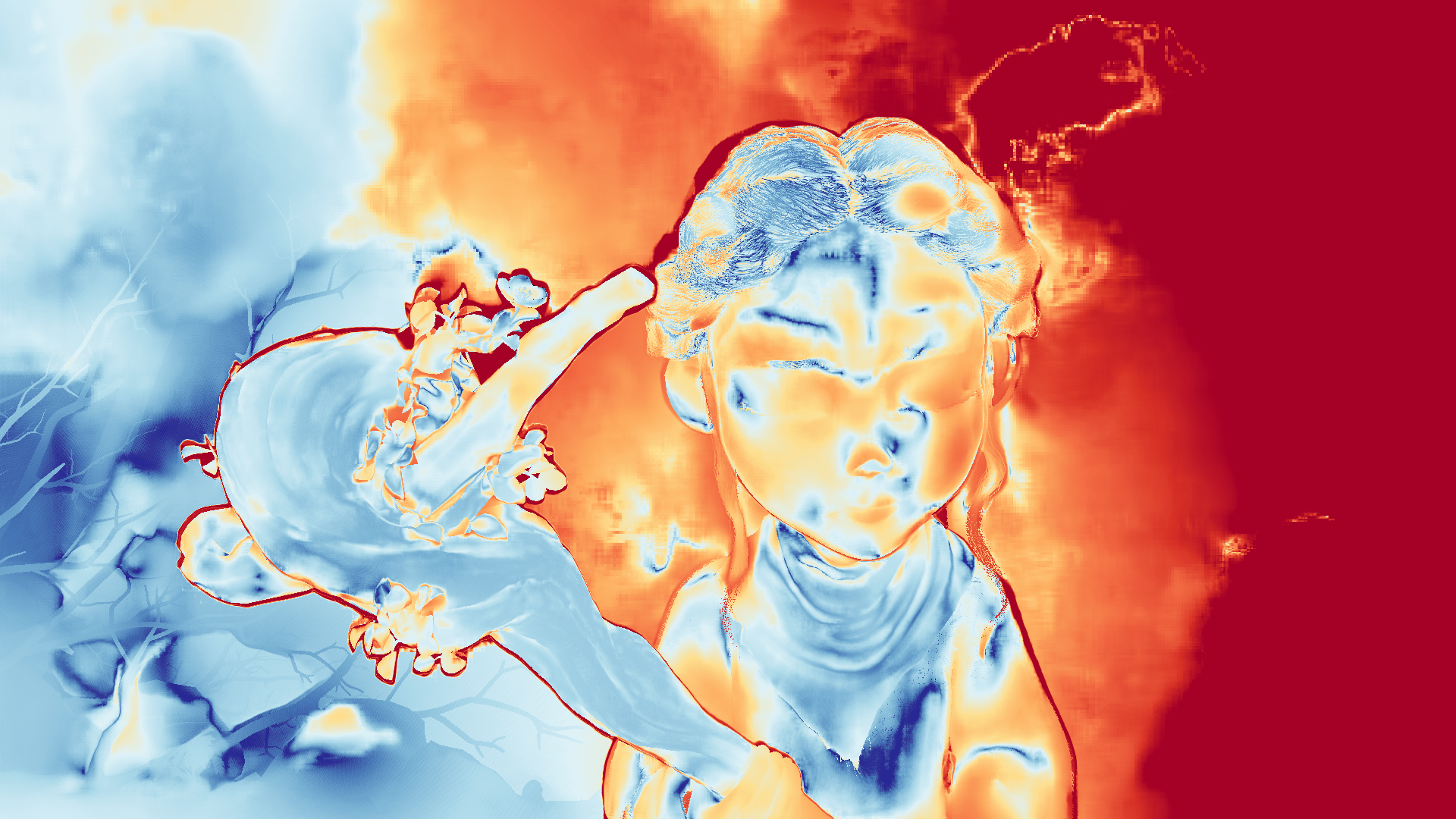grayscale visualization of optical flow error