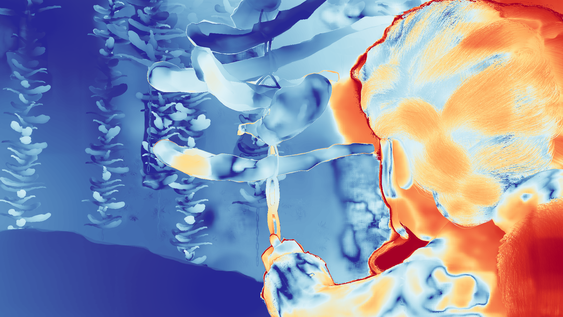 grayscale visualization of optical flow error