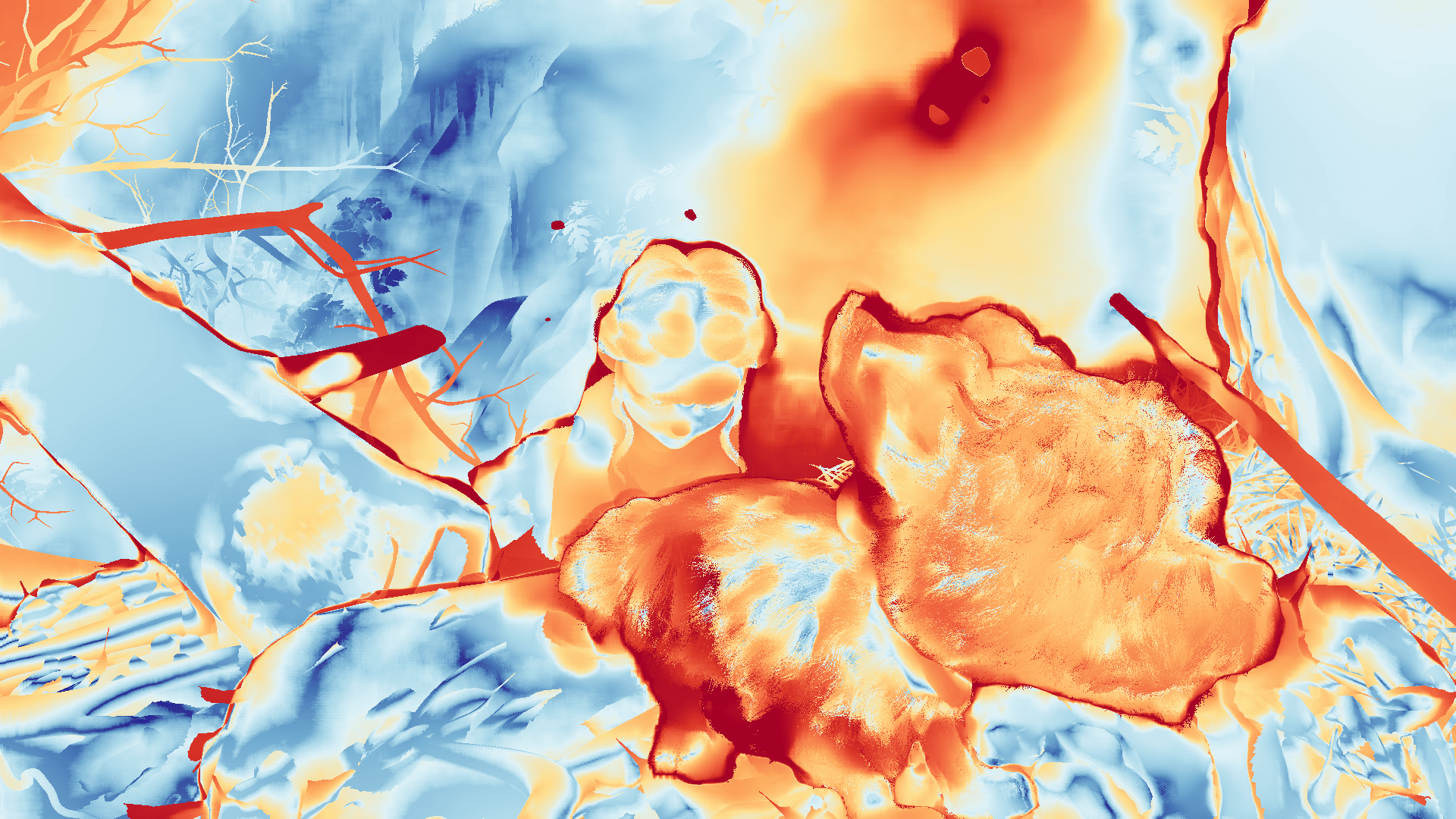 grayscale visualization of optical flow error