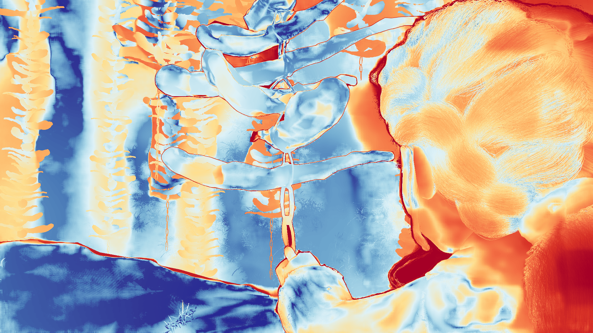 grayscale visualization of optical flow error