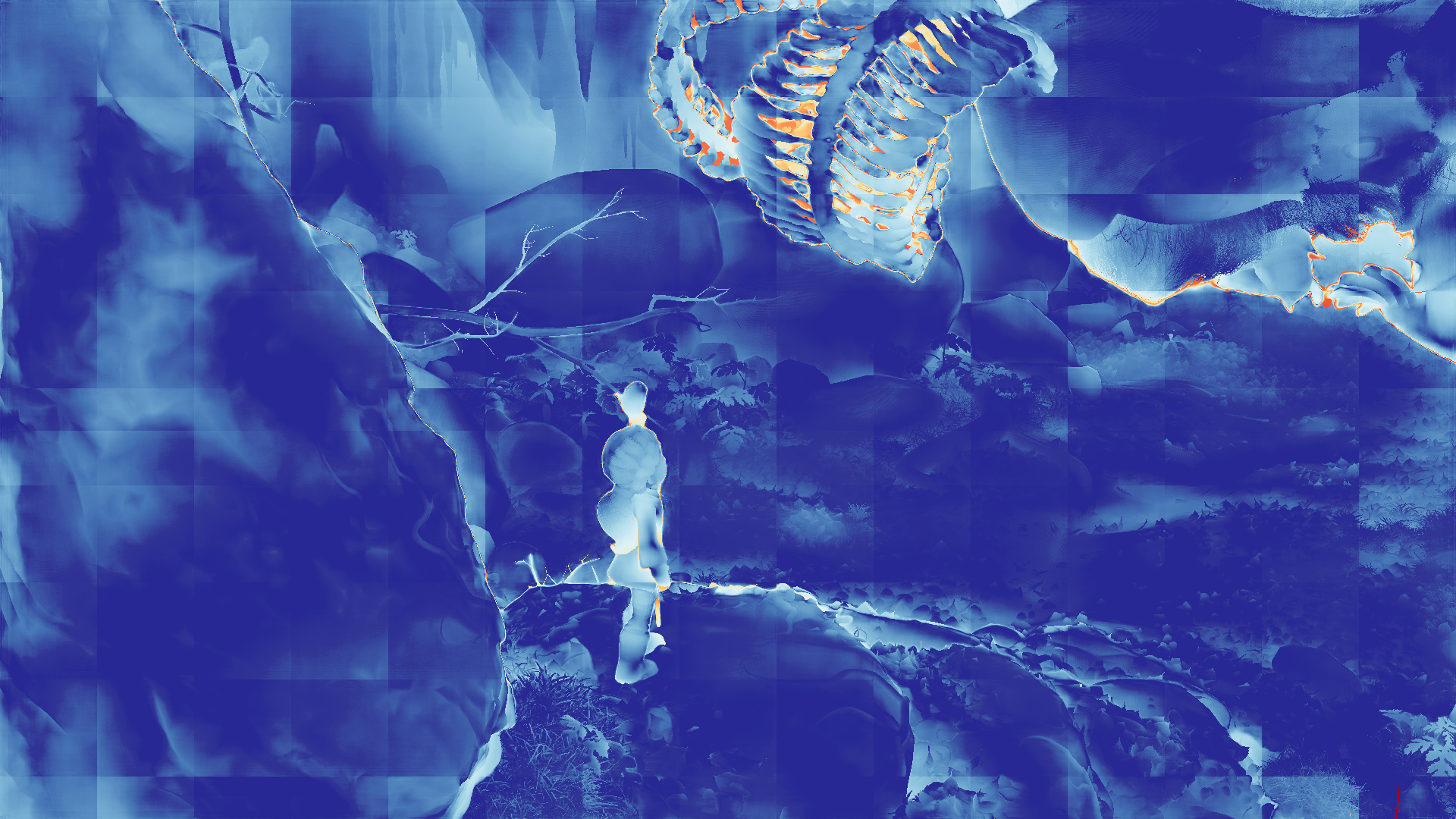 grayscale visualization of optical flow error