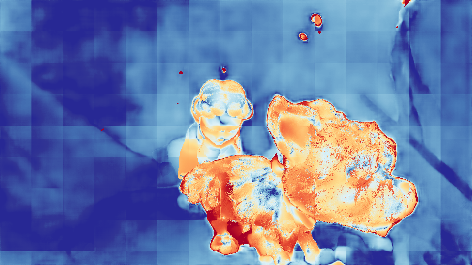 grayscale visualization of optical flow error
