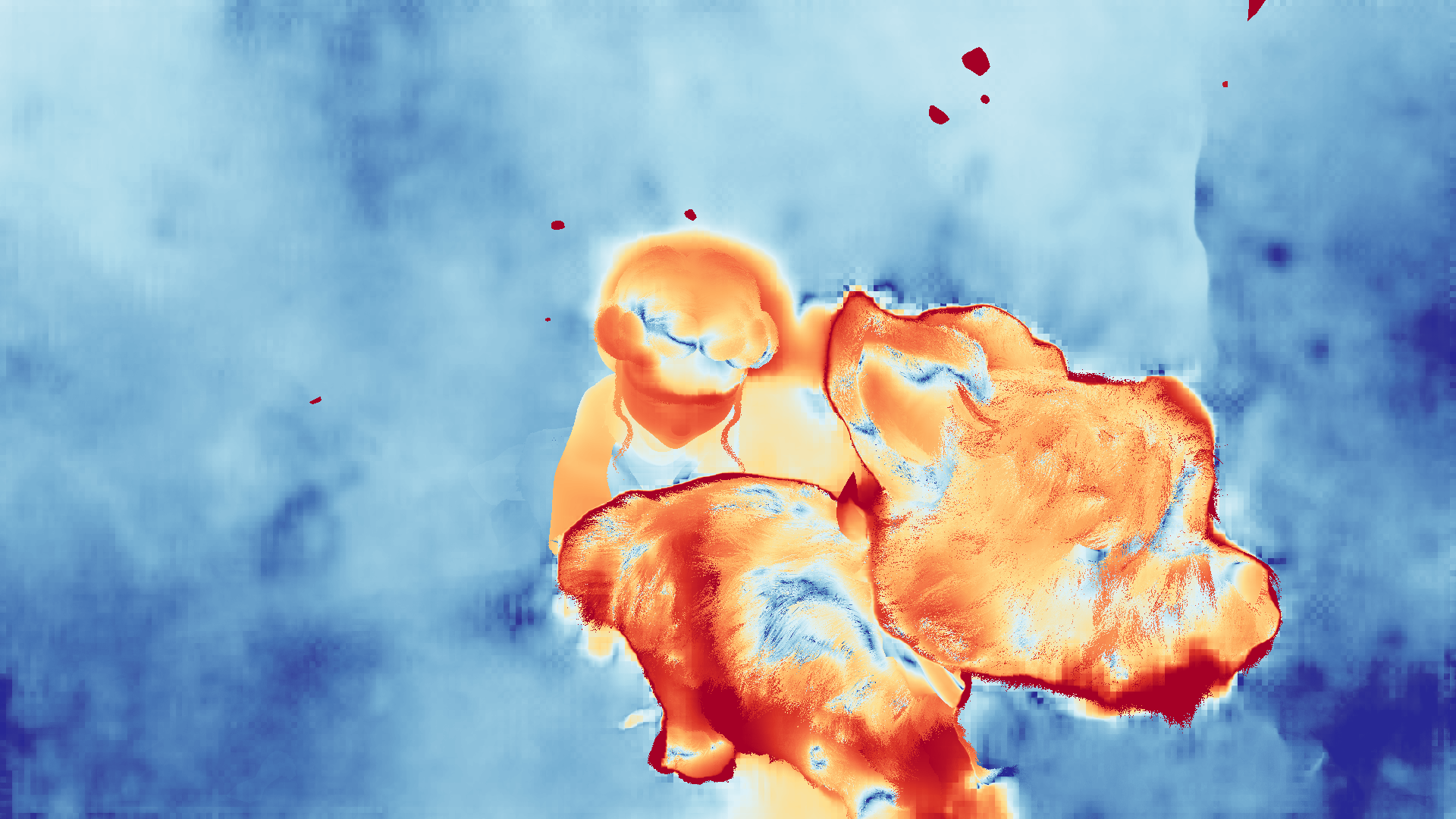 grayscale visualization of optical flow error