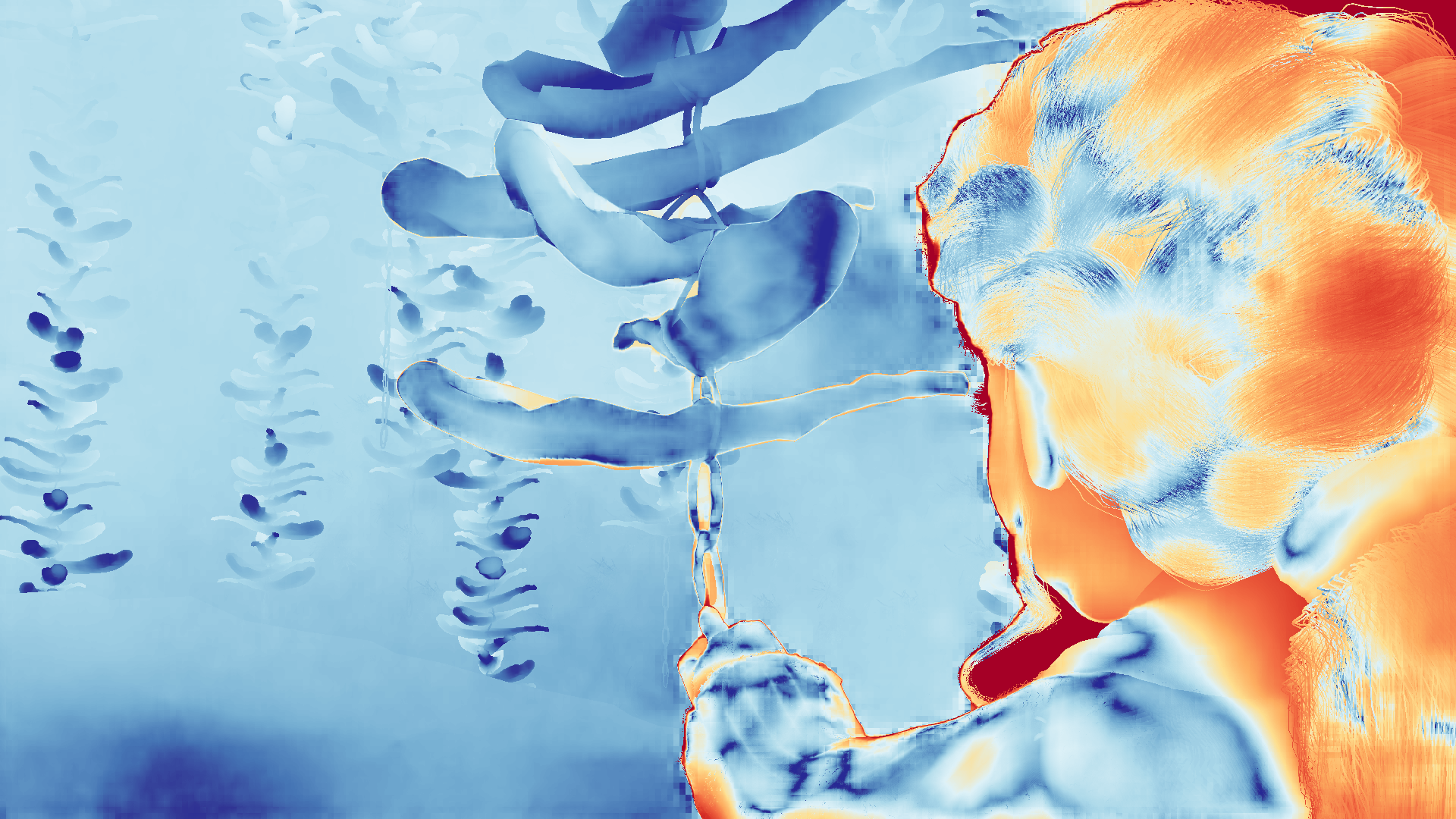 grayscale visualization of optical flow error