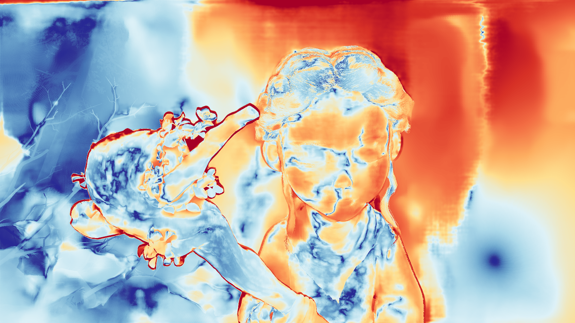 grayscale visualization of optical flow error