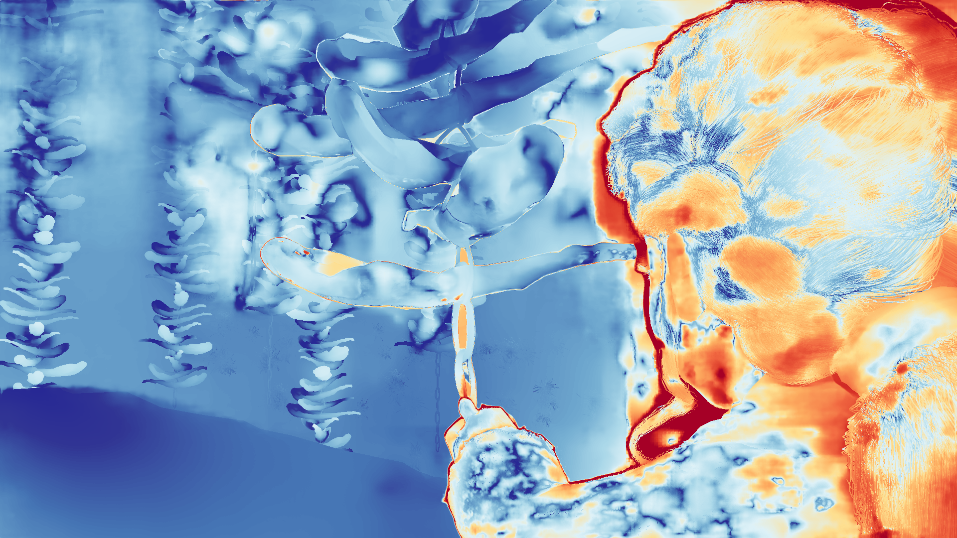 grayscale visualization of optical flow error