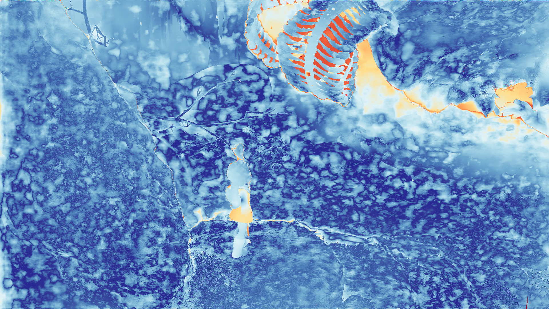 grayscale visualization of optical flow error