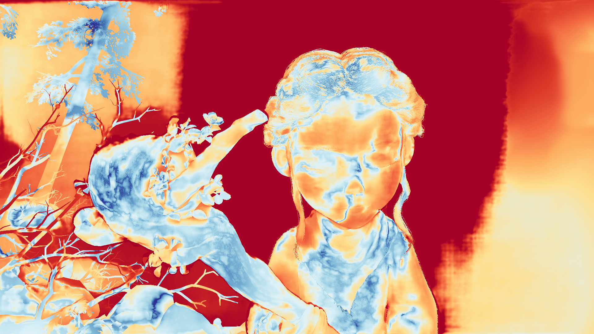 grayscale visualization of optical flow error