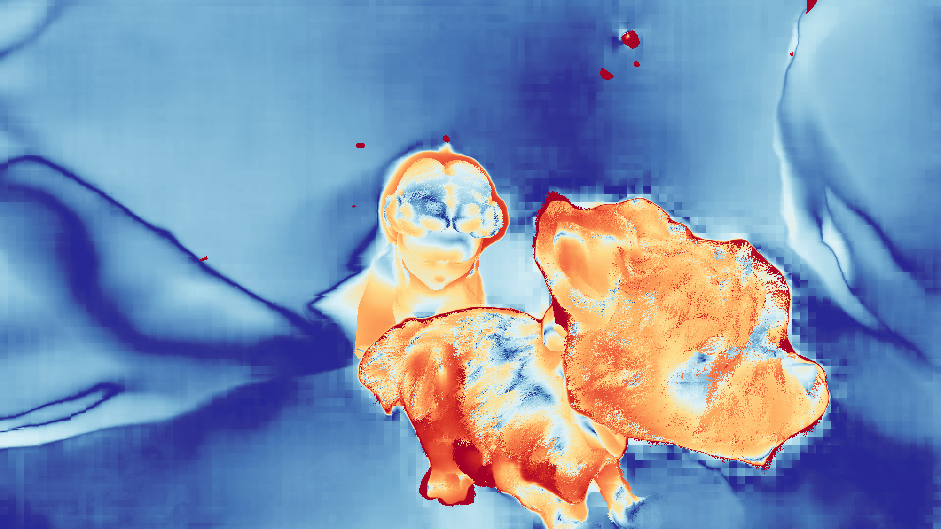 grayscale visualization of optical flow error
