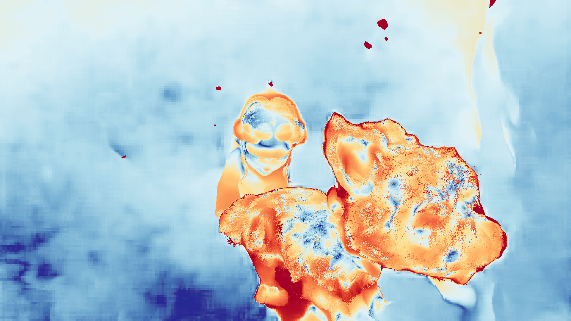 grayscale visualization of optical flow error