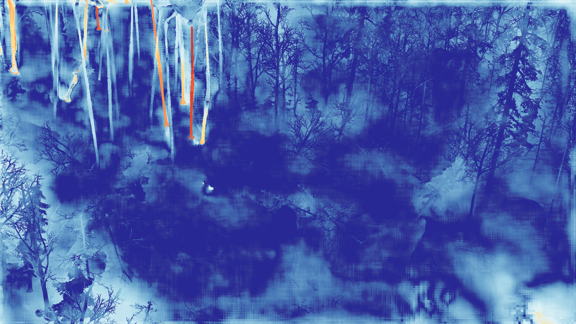 grayscale visualization of optical flow error