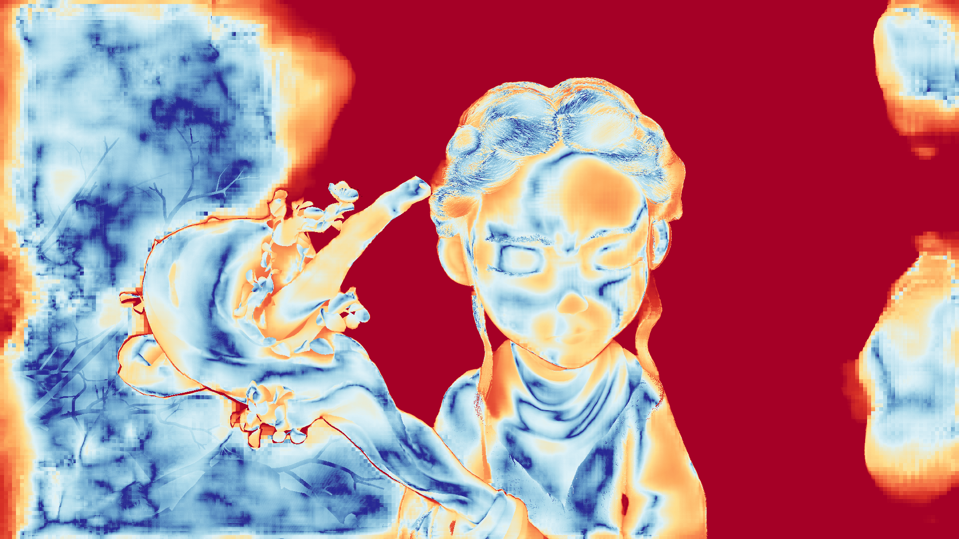 grayscale visualization of optical flow error
