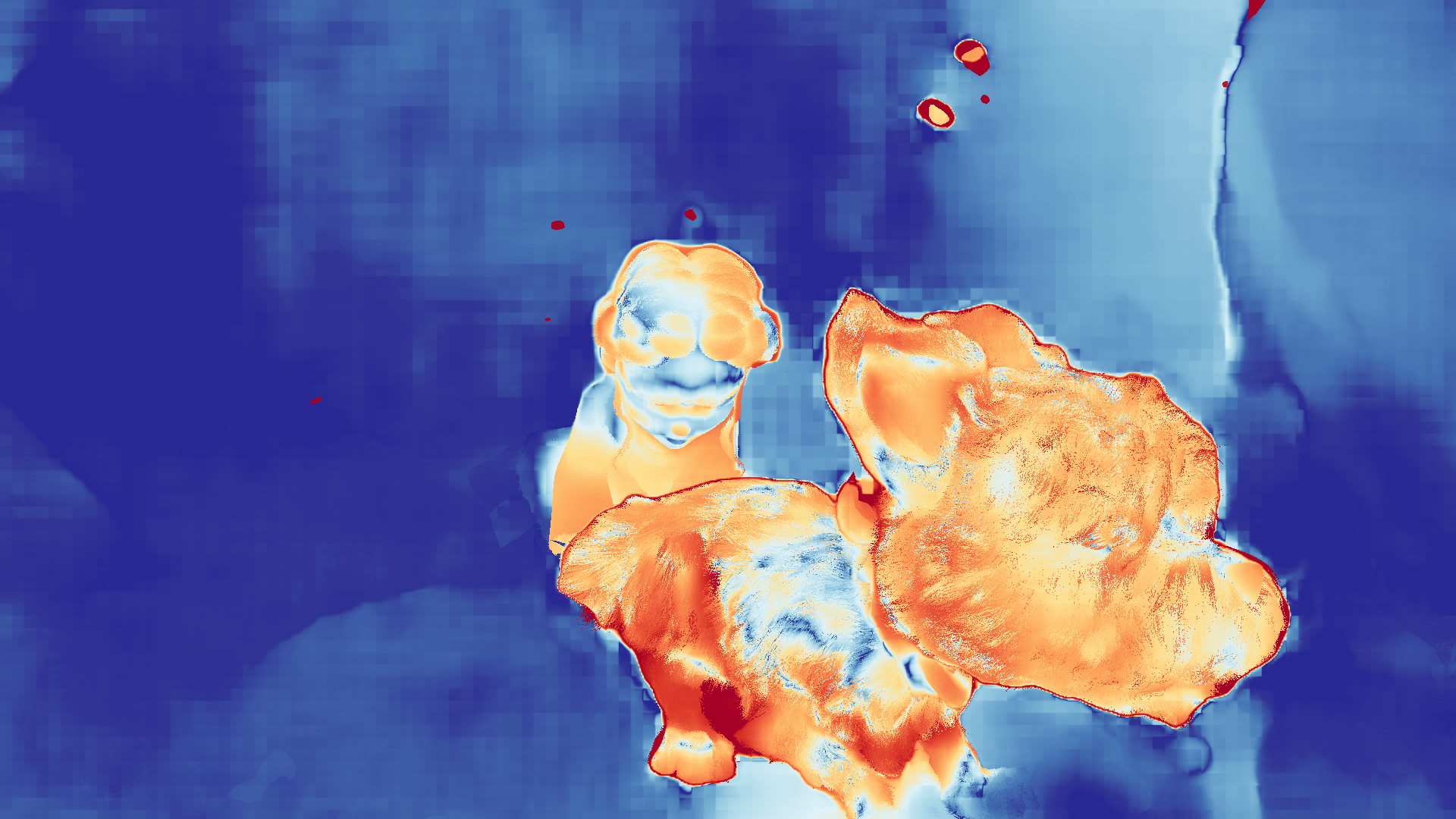 grayscale visualization of optical flow error