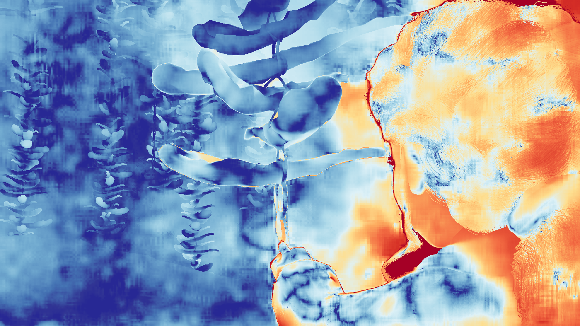 grayscale visualization of optical flow error