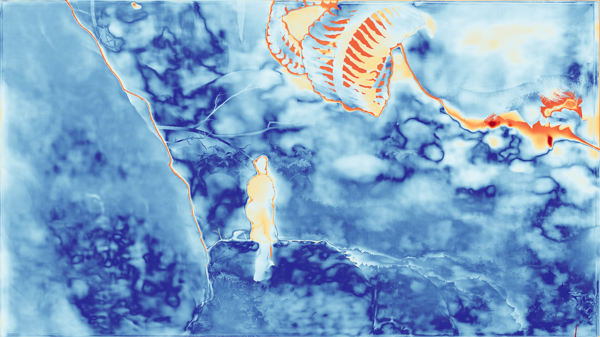 grayscale visualization of optical flow error