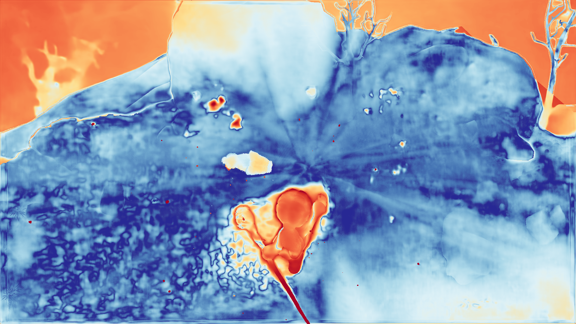 grayscale visualization of optical flow error