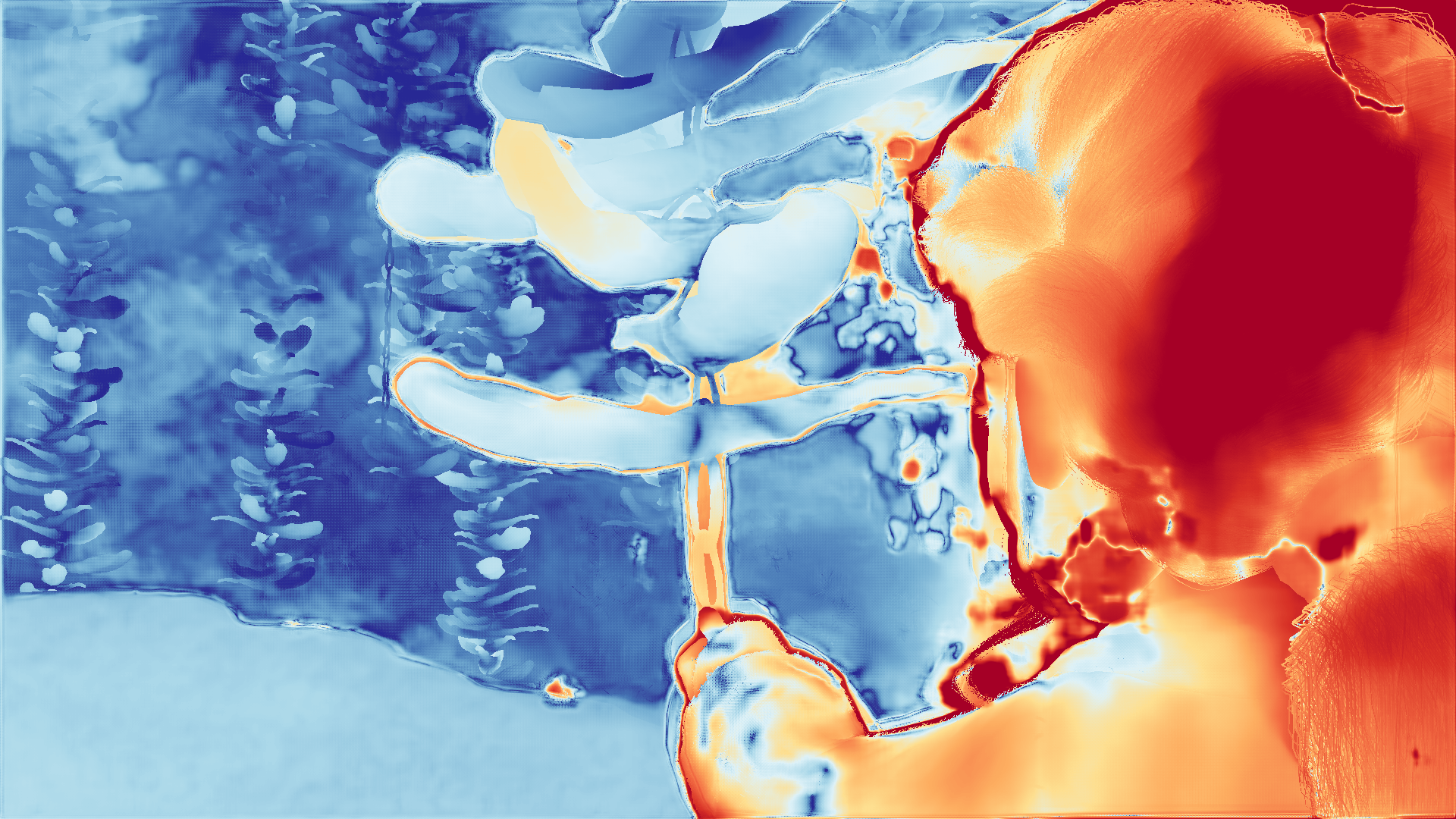 grayscale visualization of optical flow error