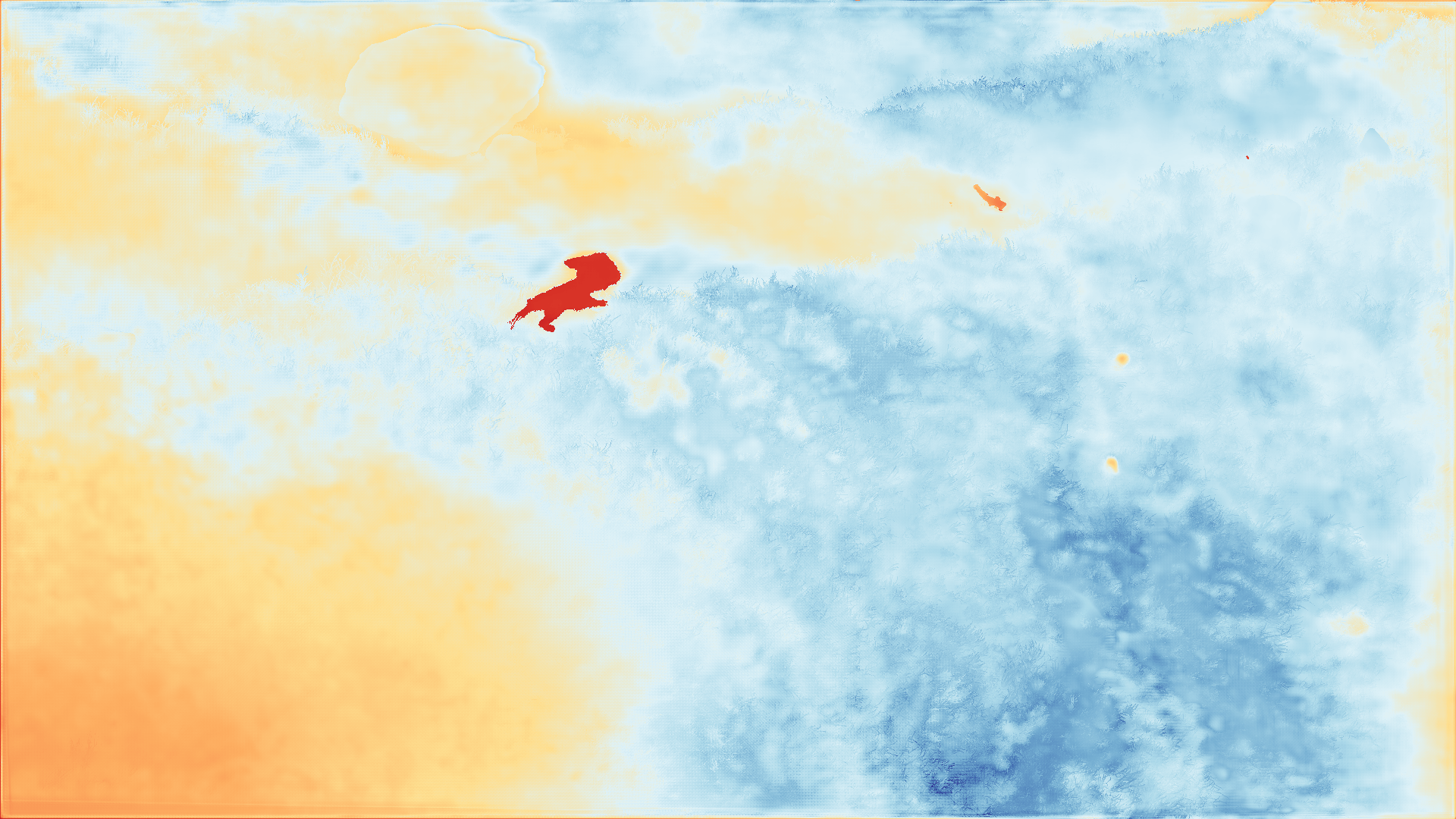 grayscale visualization of optical flow error