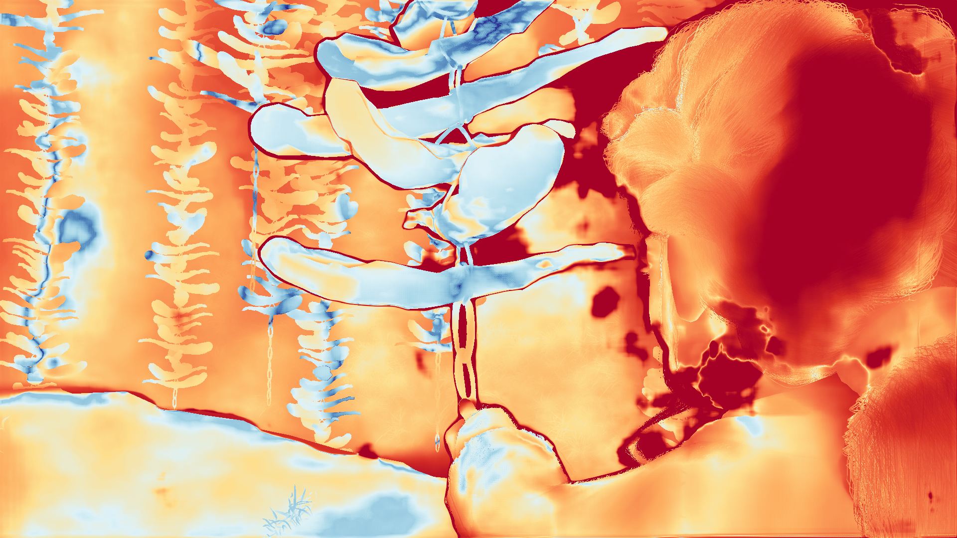 grayscale visualization of optical flow error