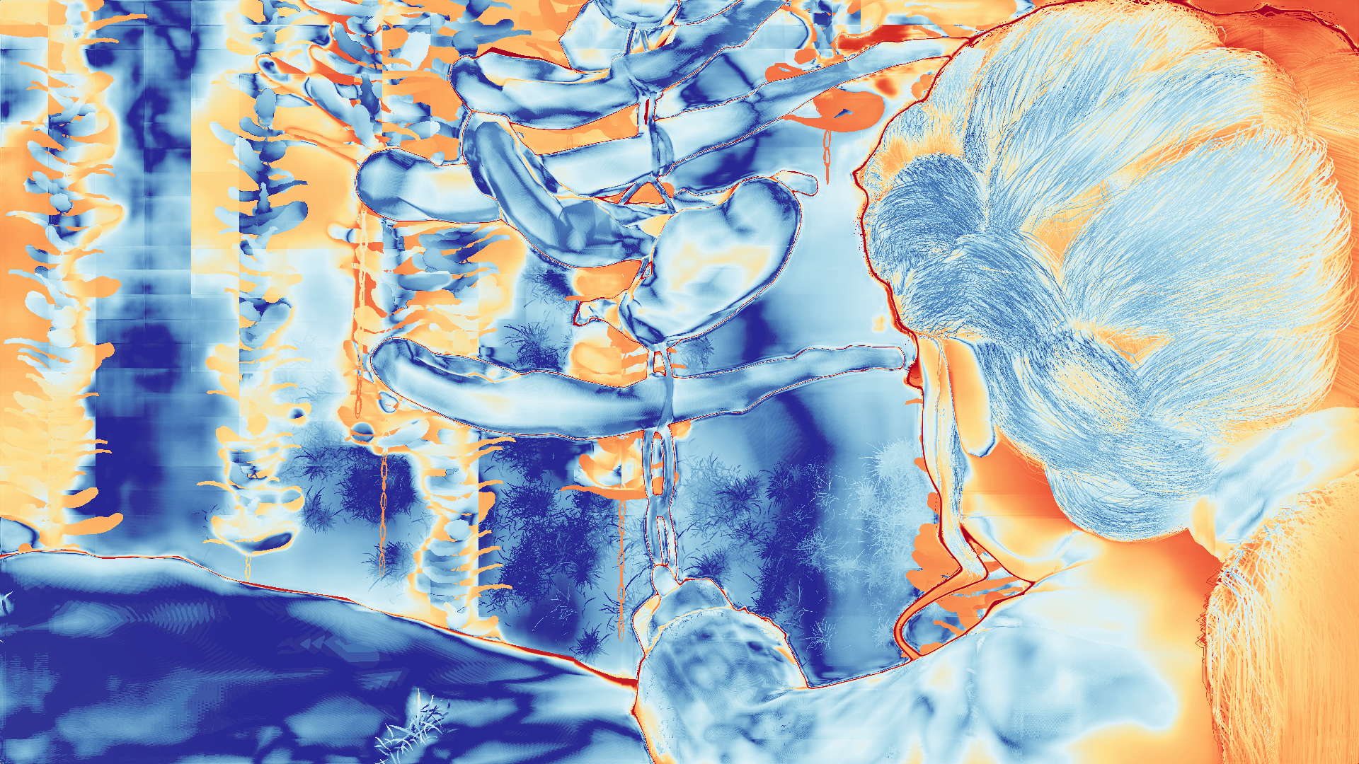 grayscale visualization of optical flow error