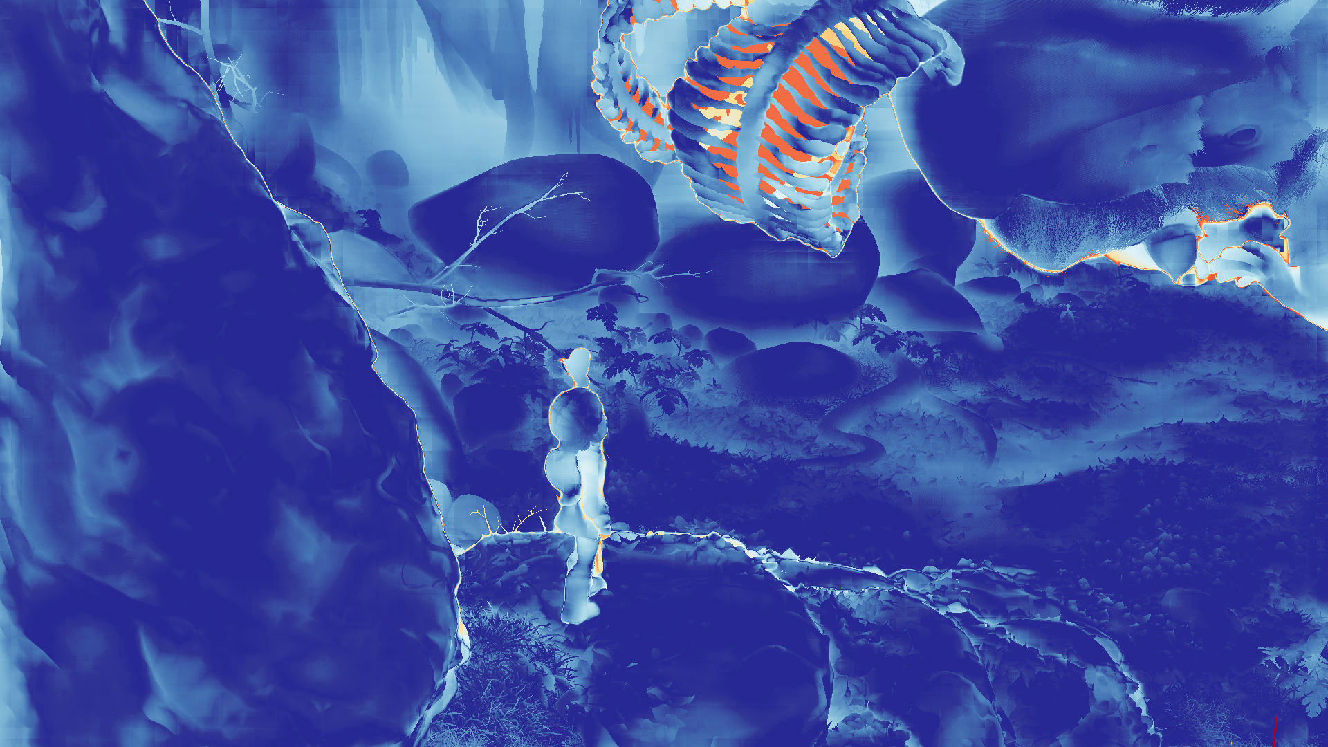 grayscale visualization of optical flow error