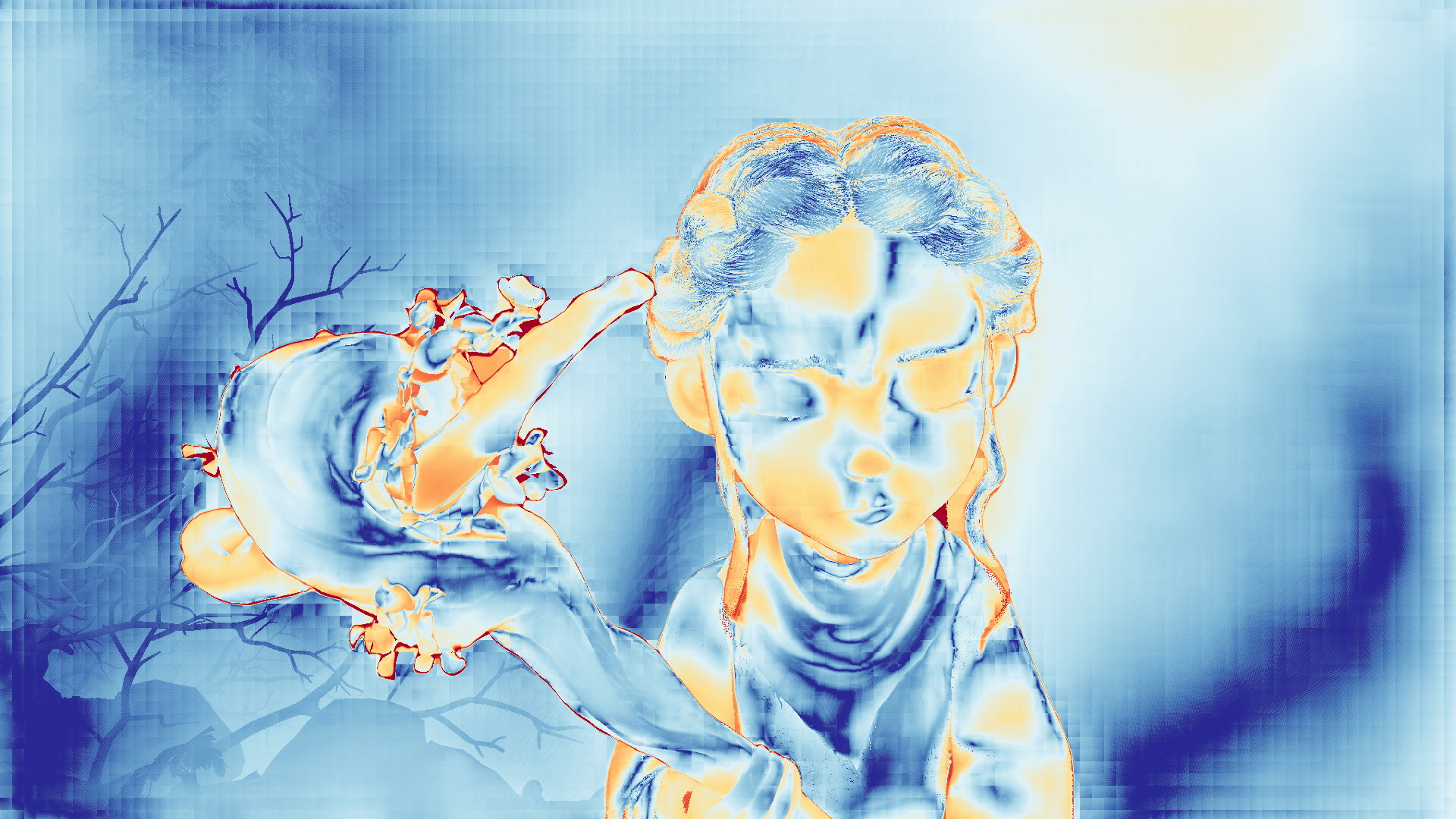 grayscale visualization of optical flow error