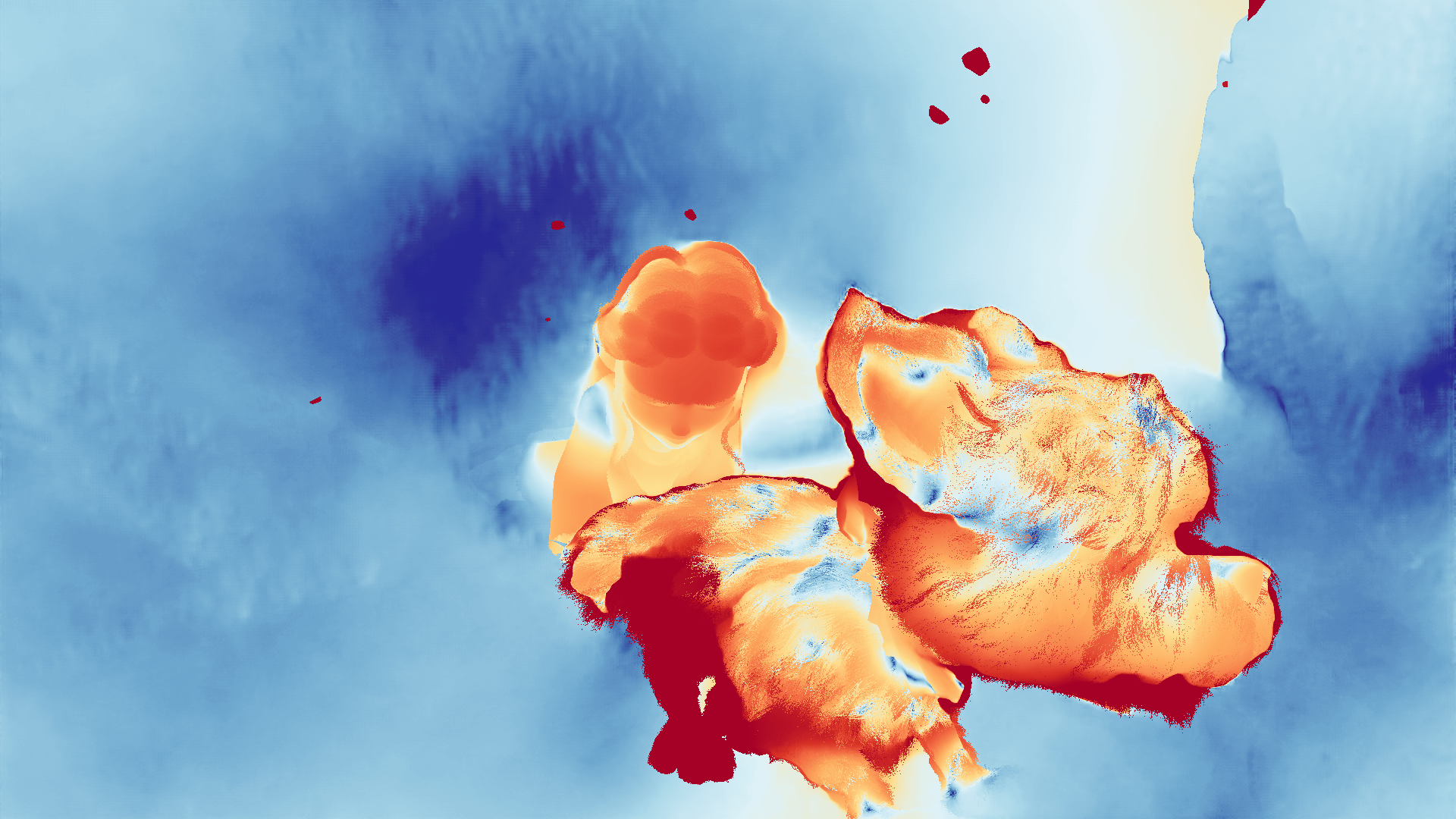 grayscale visualization of optical flow error