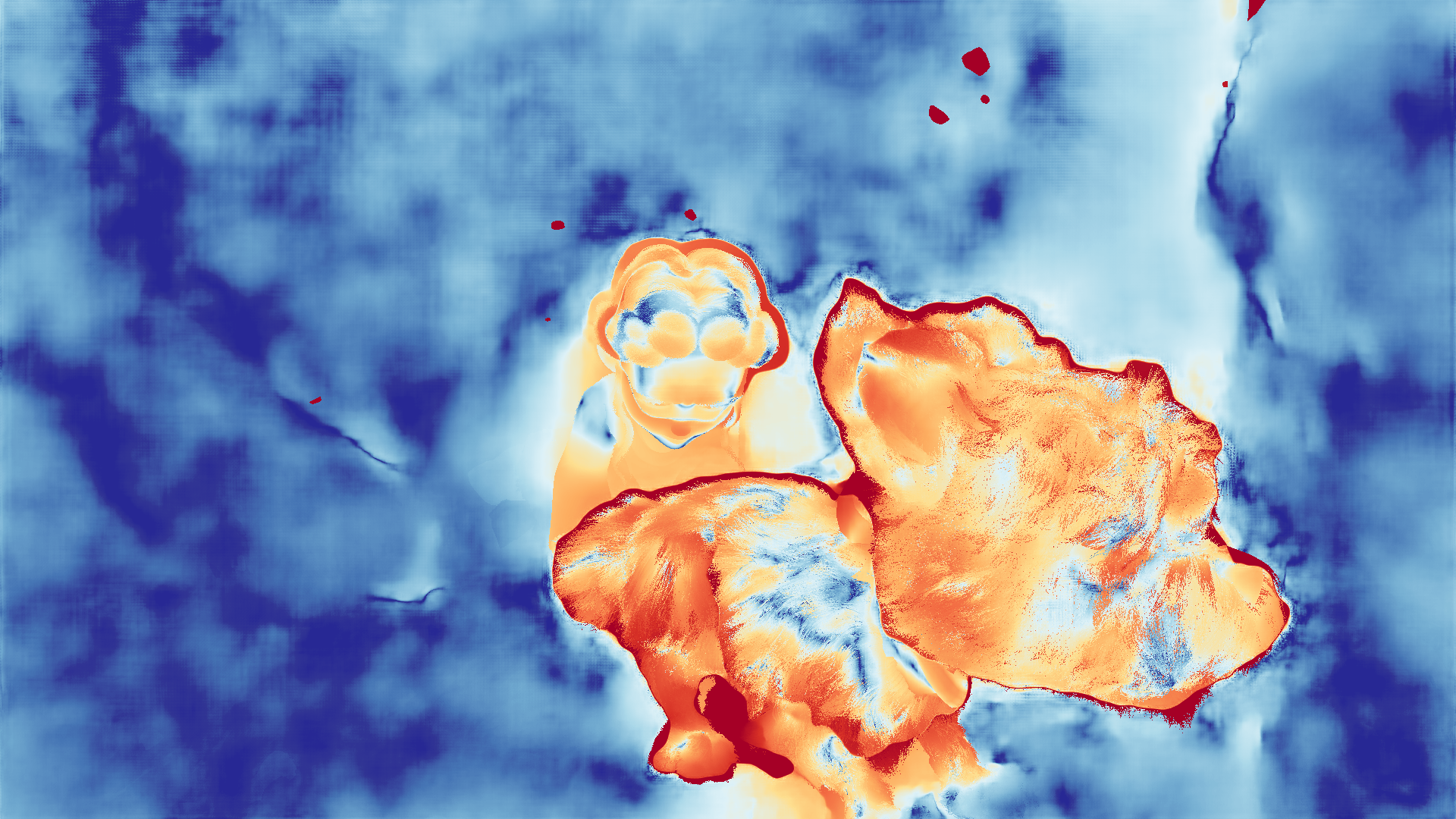 grayscale visualization of optical flow error