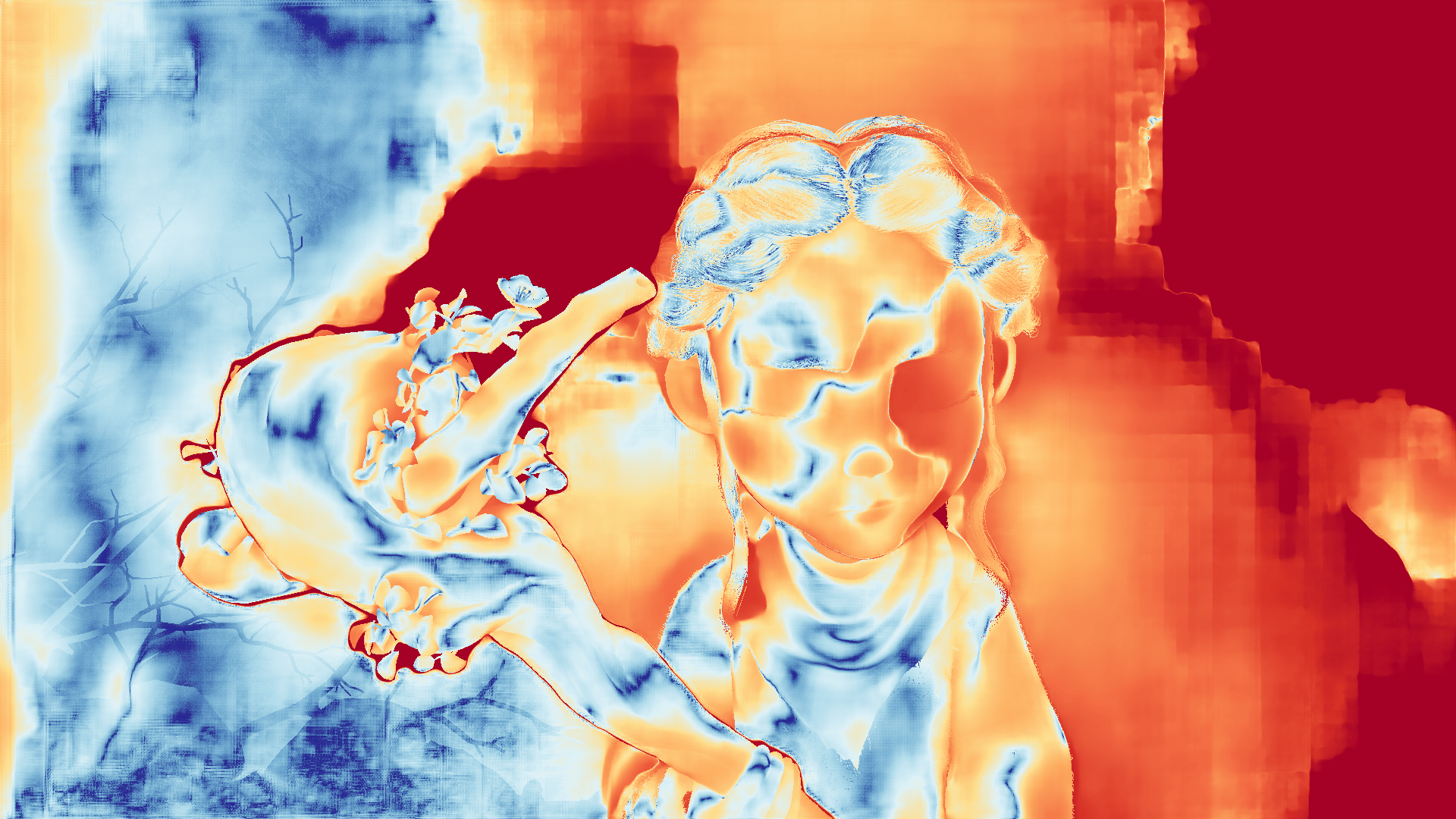 grayscale visualization of optical flow error