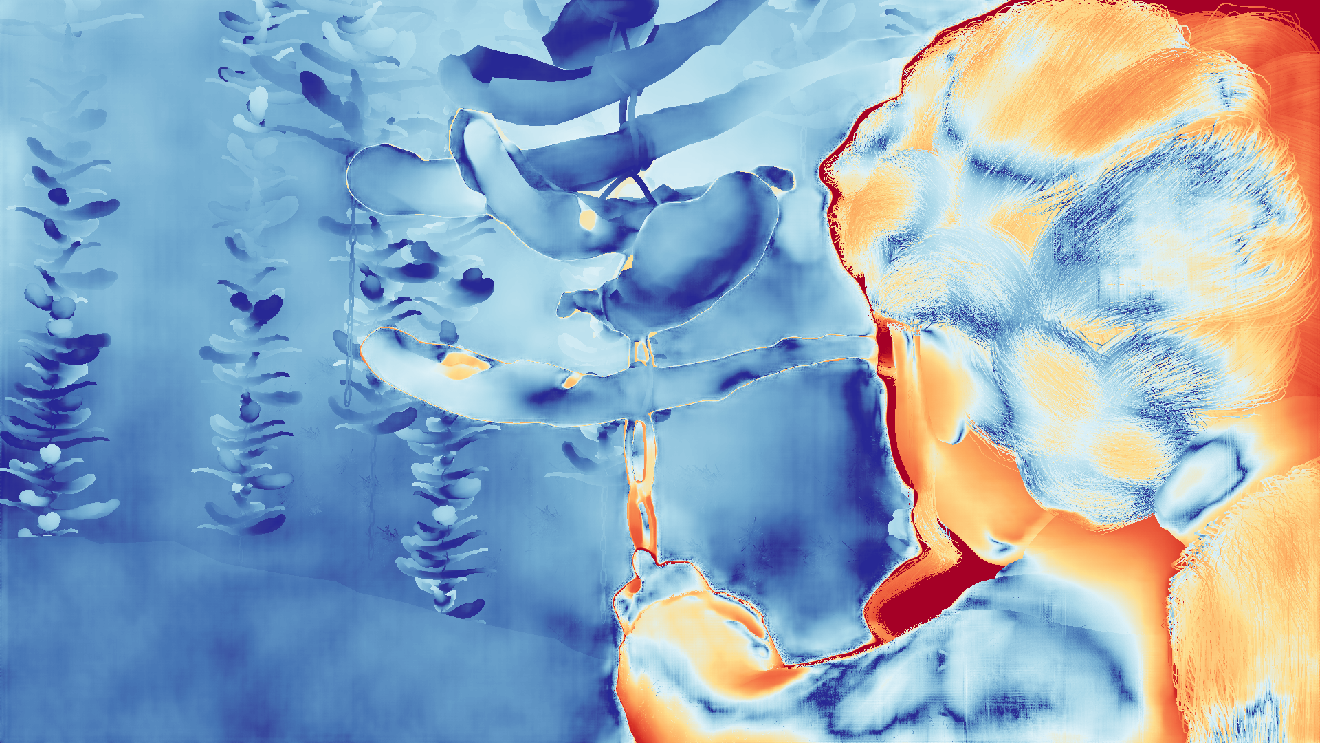 grayscale visualization of optical flow error