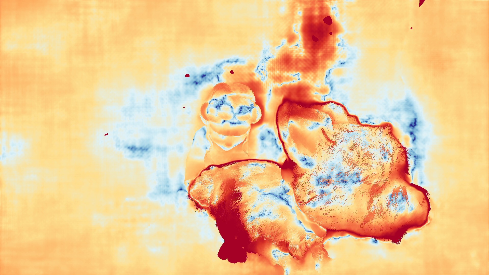 grayscale visualization of optical flow error